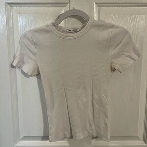 Zara white short sleeve shirt